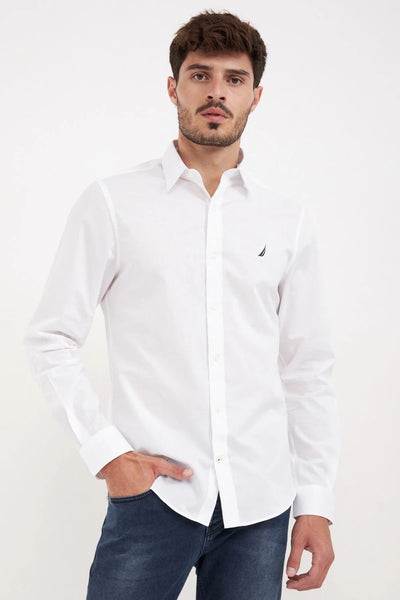 חולצה מכופתרת שרוול ארוך בגזרת TAILORED FIT - לבן