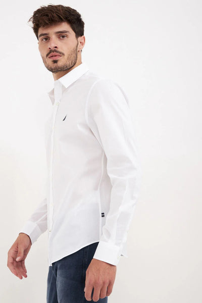 חולצה מכופתרת שרוול ארוך בגזרת TAILORED FIT - לבן