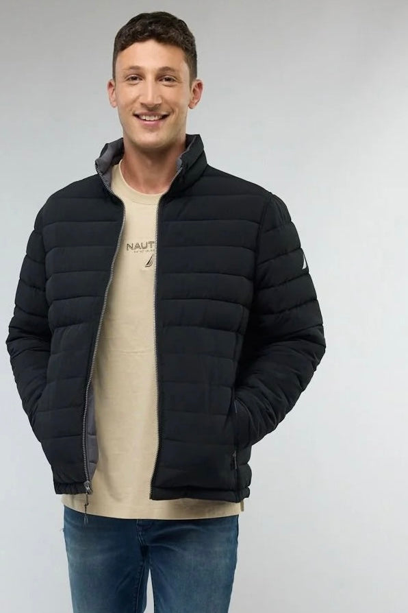 מעיל דו צדדי שחור / אפור כהה