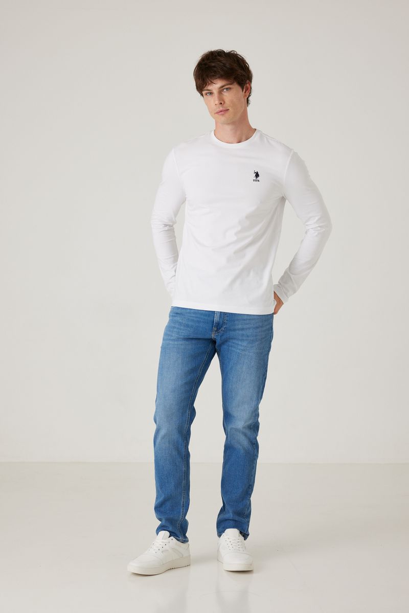 טישרט שרוול ארוך - לבן