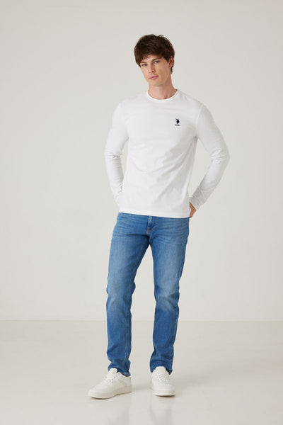 טישרט שרוול ארוך - לבן