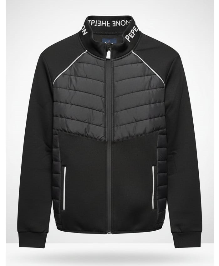 מעיל ג'קט מרופד - שחור