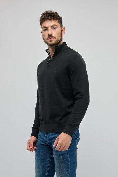 סריג עם רוכסן בצאוורון (חצי זיפ) שחור