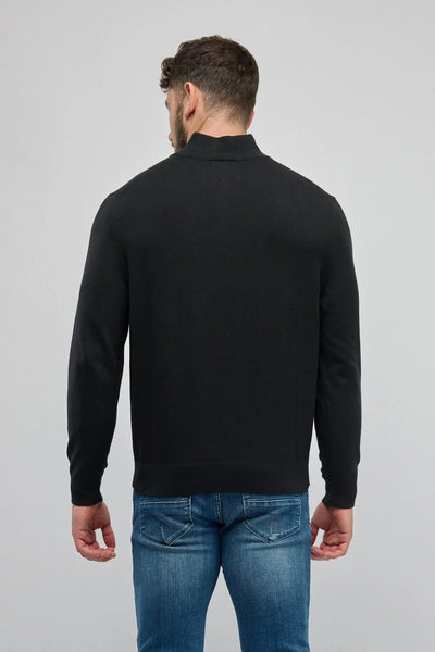 סריג עם רוכסן בצאוורון (חצי זיפ) שחור