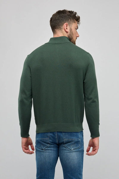 סריג עם רוכסן בצווארון (חצי זיפ) ירוק