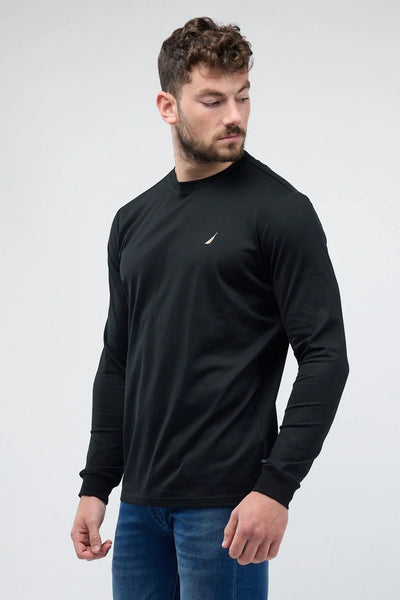 טי שירט ארוכה עם לוגו Nautica רקום לגברים