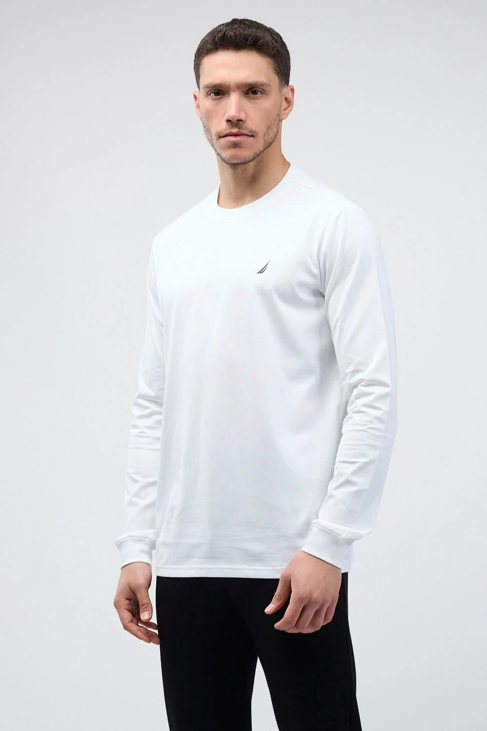 טי שירט ארוכה עם לוגו Nautica רקום לגברים