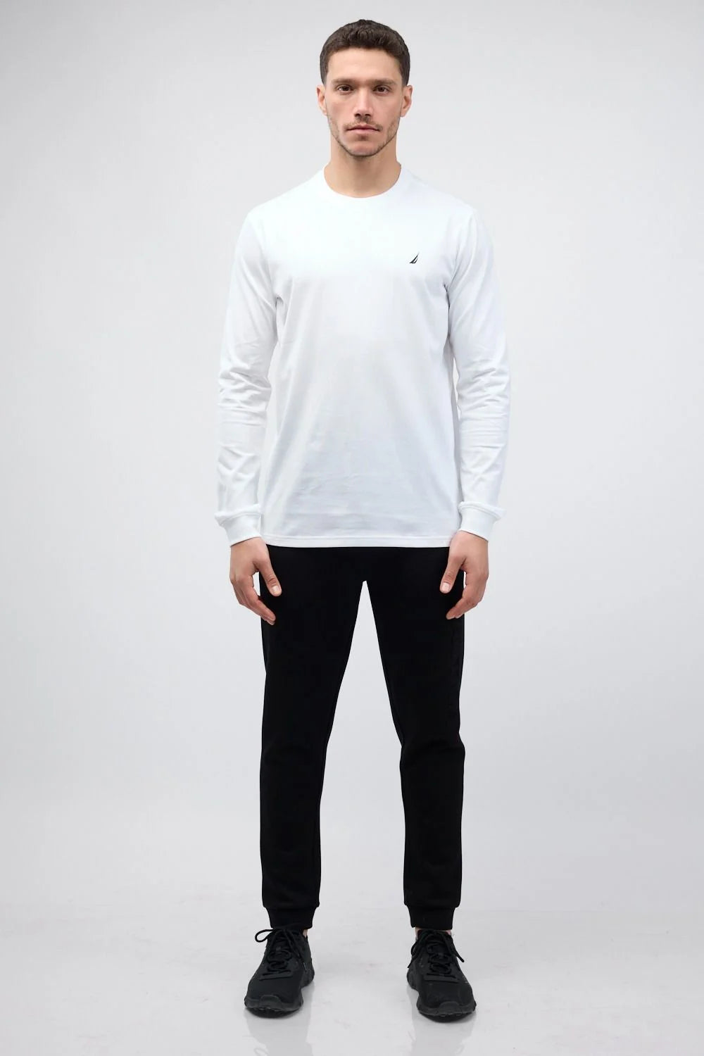 טי שירט ארוכה עם לוגו Nautica רקום לגברים