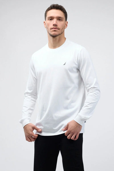 טי שירט ארוכה עם לוגו Nautica רקום לגברים