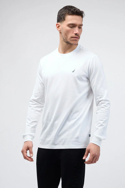 טי שירט ארוכה עם לוגו Nautica רקום לגברים