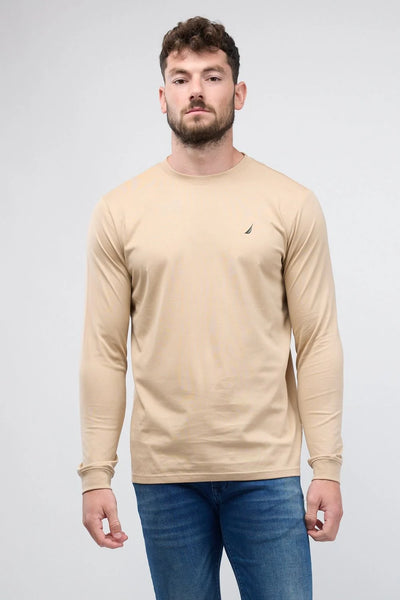 טי שירט ארוכה עם לוגו Nautica רקום לגברים