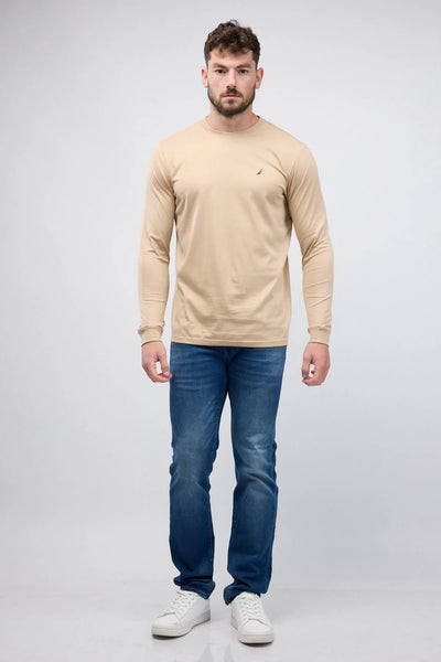 טי שירט ארוכה עם לוגו Nautica רקום לגברים