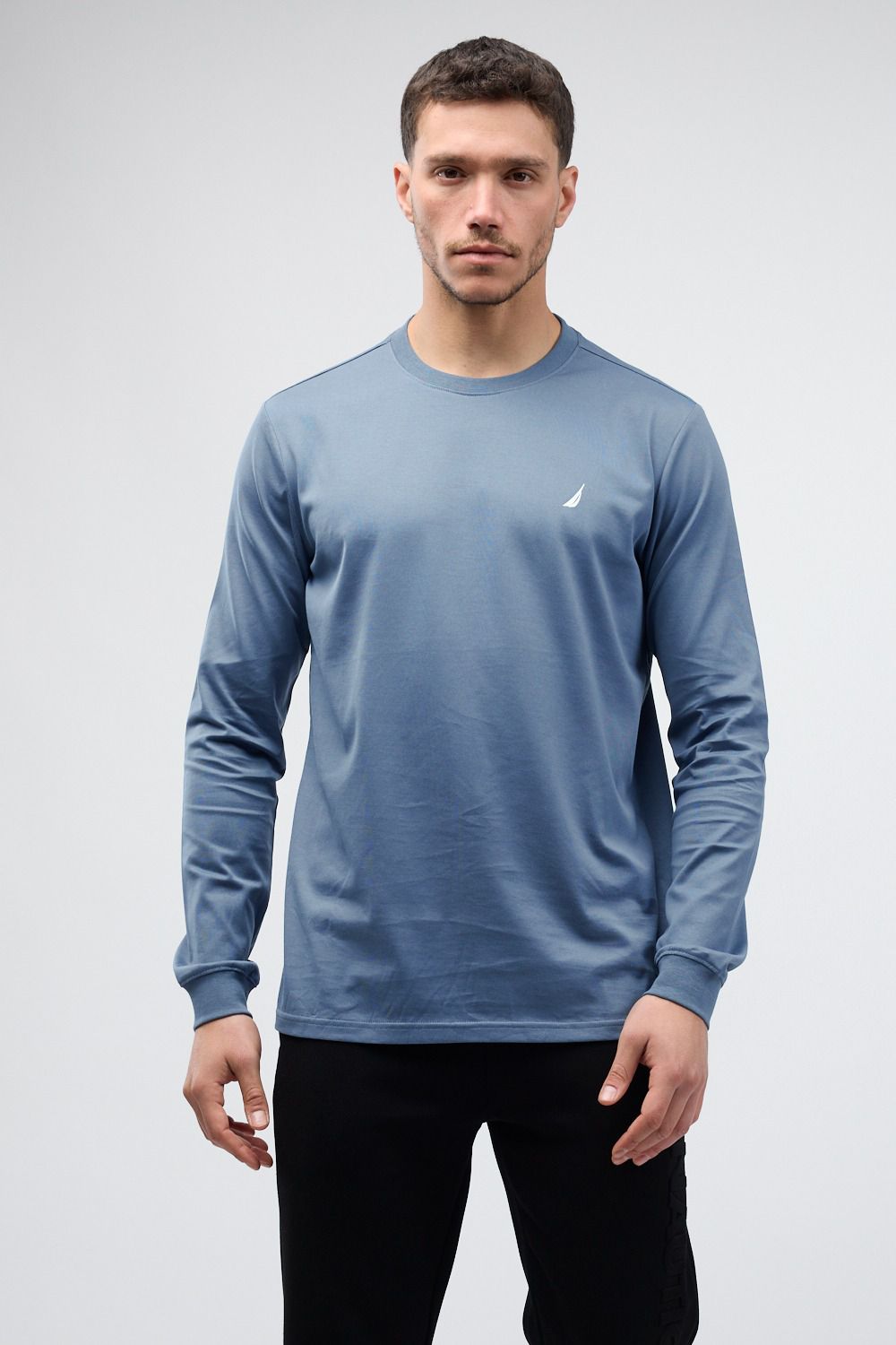 טי שירט ארוכה עם לוגו Nautica רקום לגברים