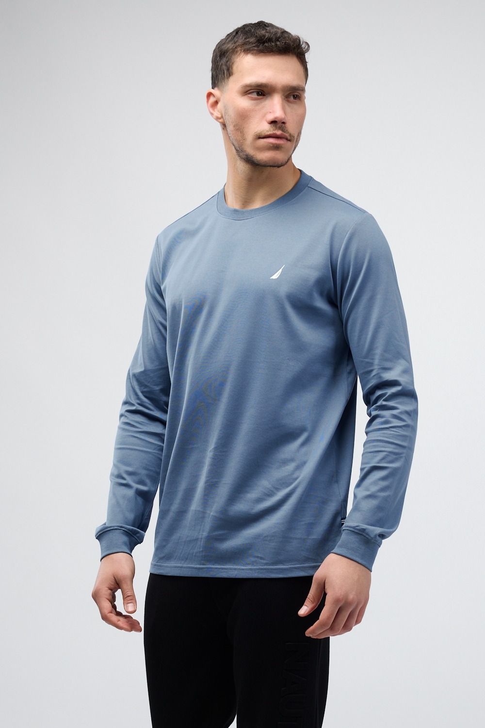 טי שירט ארוכה עם לוגו Nautica רקום לגברים