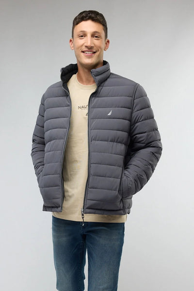 מעיל דו צדדי שחור / אפור כהה