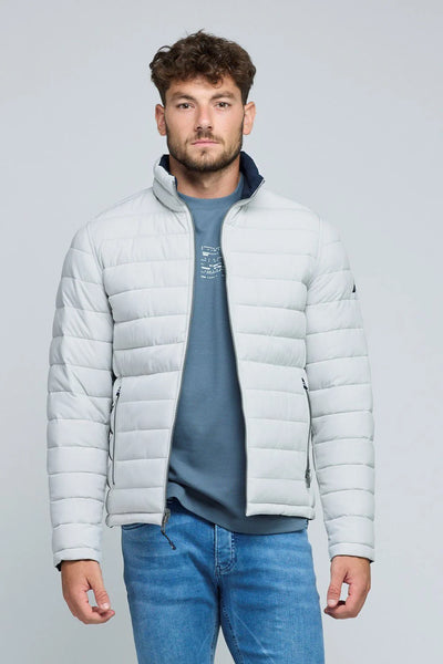 מעיל דו צדדי  / אפור בהיר- נייבי