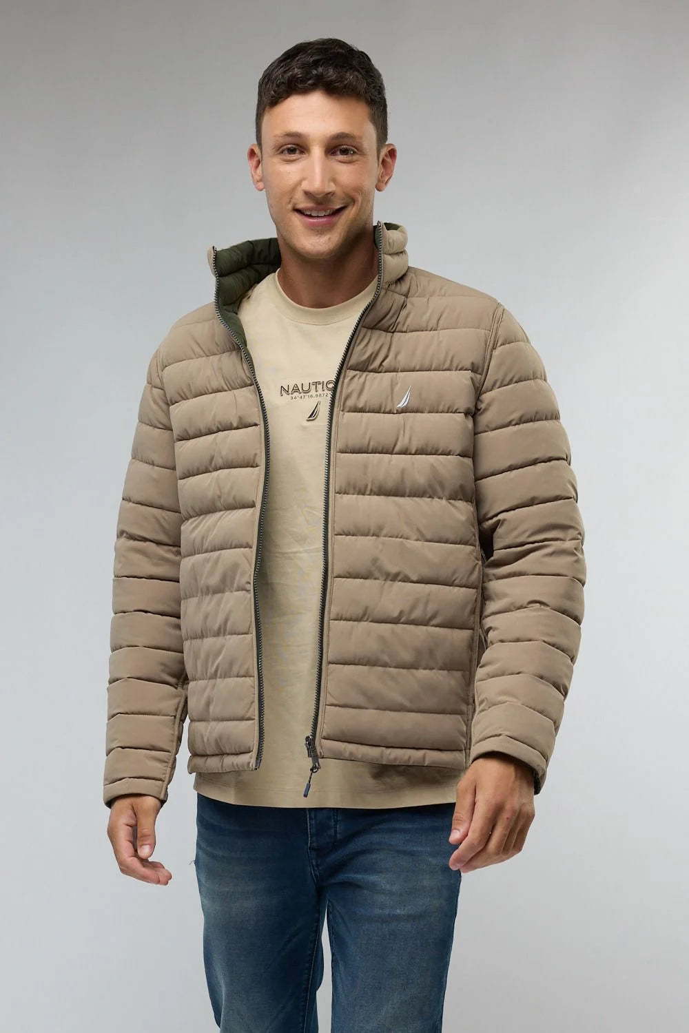 מעיל דו צדדי ירוק/ נייבי