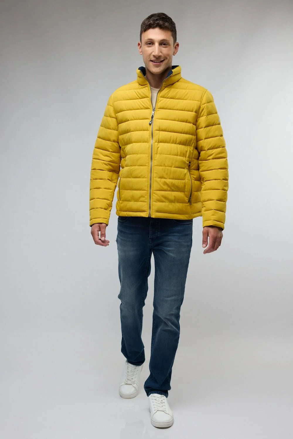 מעיל דו צדדי  / צהוב- נייבי