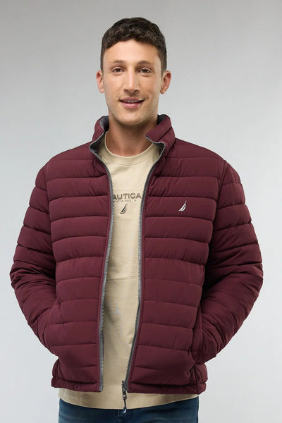 מעיל דו צדדי  / בורדו- אפור