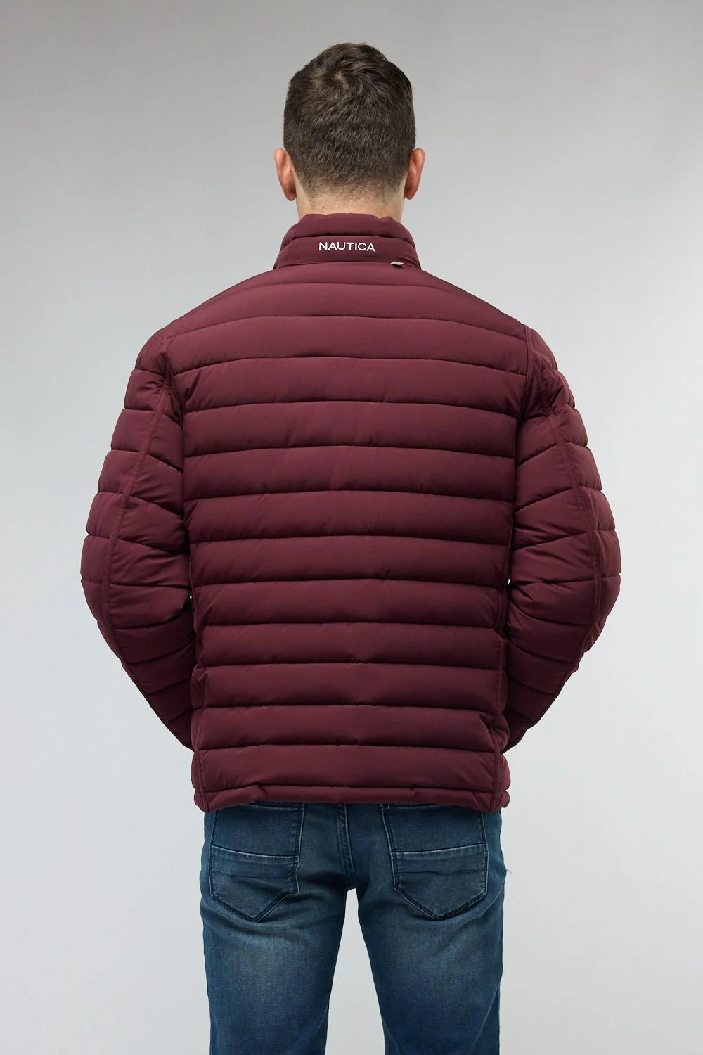 מעיל דו צדדי  / בורדו- אפור