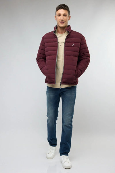 מעיל דו צדדי  / בורדו- אפור