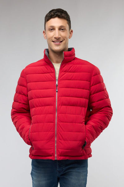 מעיל דו צדדי  / אדום - אפור