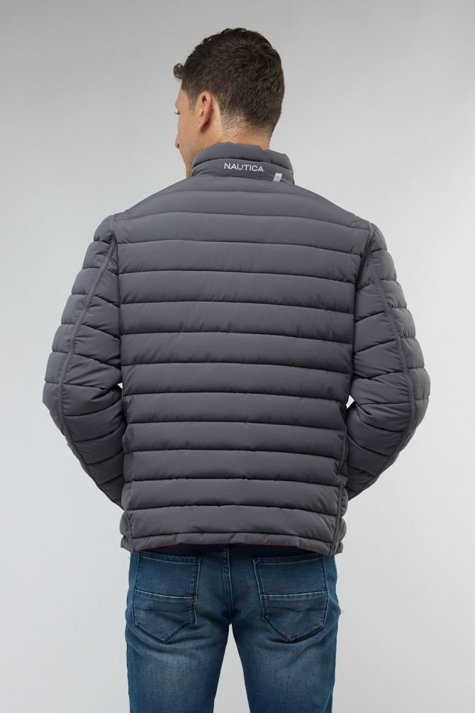 מעיל דו צדדי  / אדום - אפור