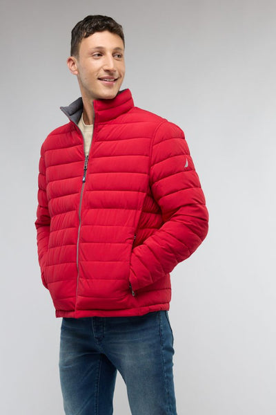 מעיל דו צדדי  / אדום - אפור