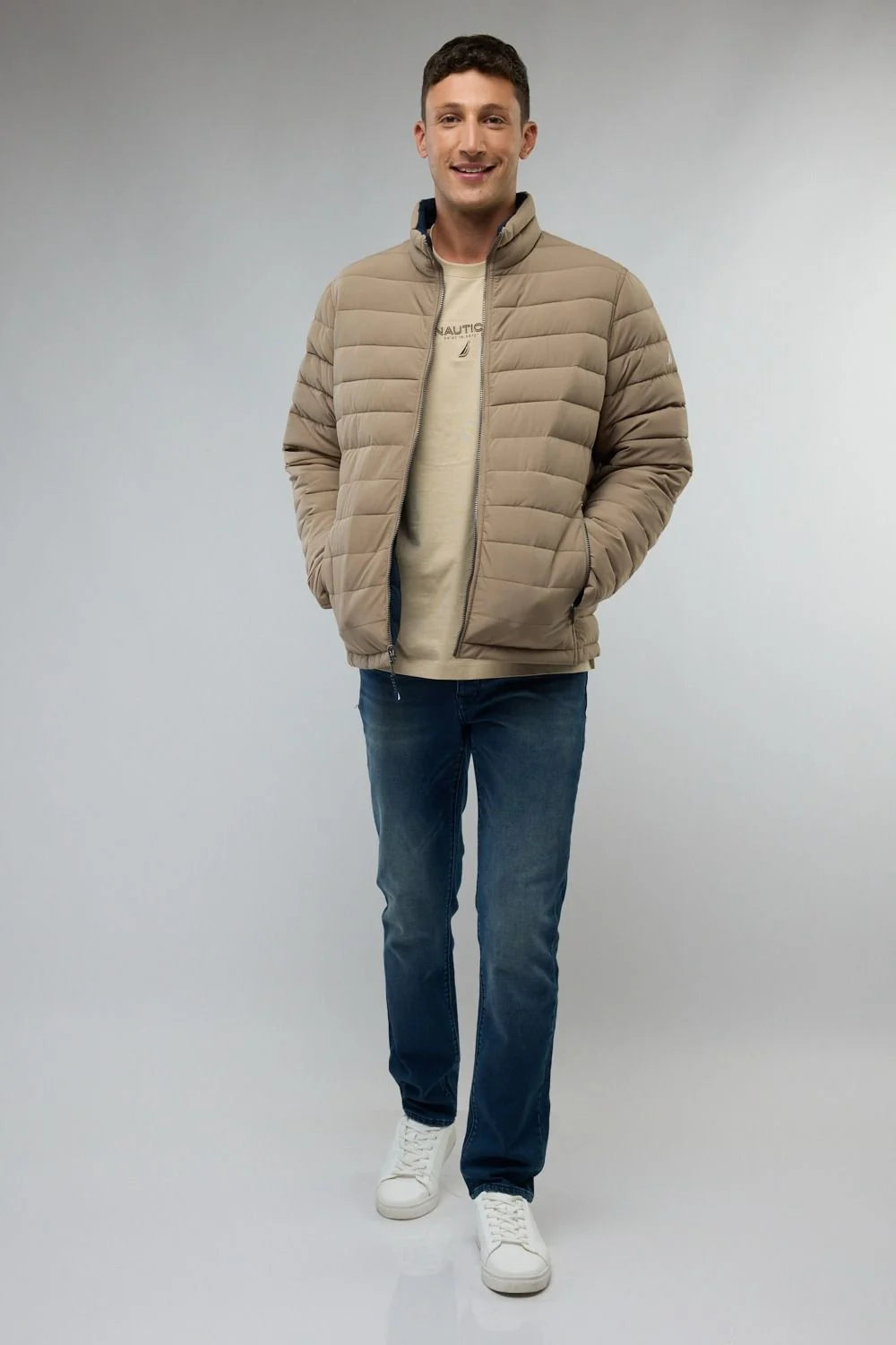 מעיל דו צדדי  / בז'- נייבי