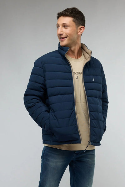 מעיל דו צדדי  / בז'- נייבי