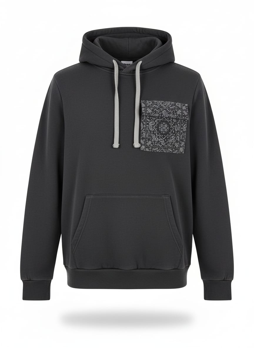 קפוצ'ון עם כיס -  שחור