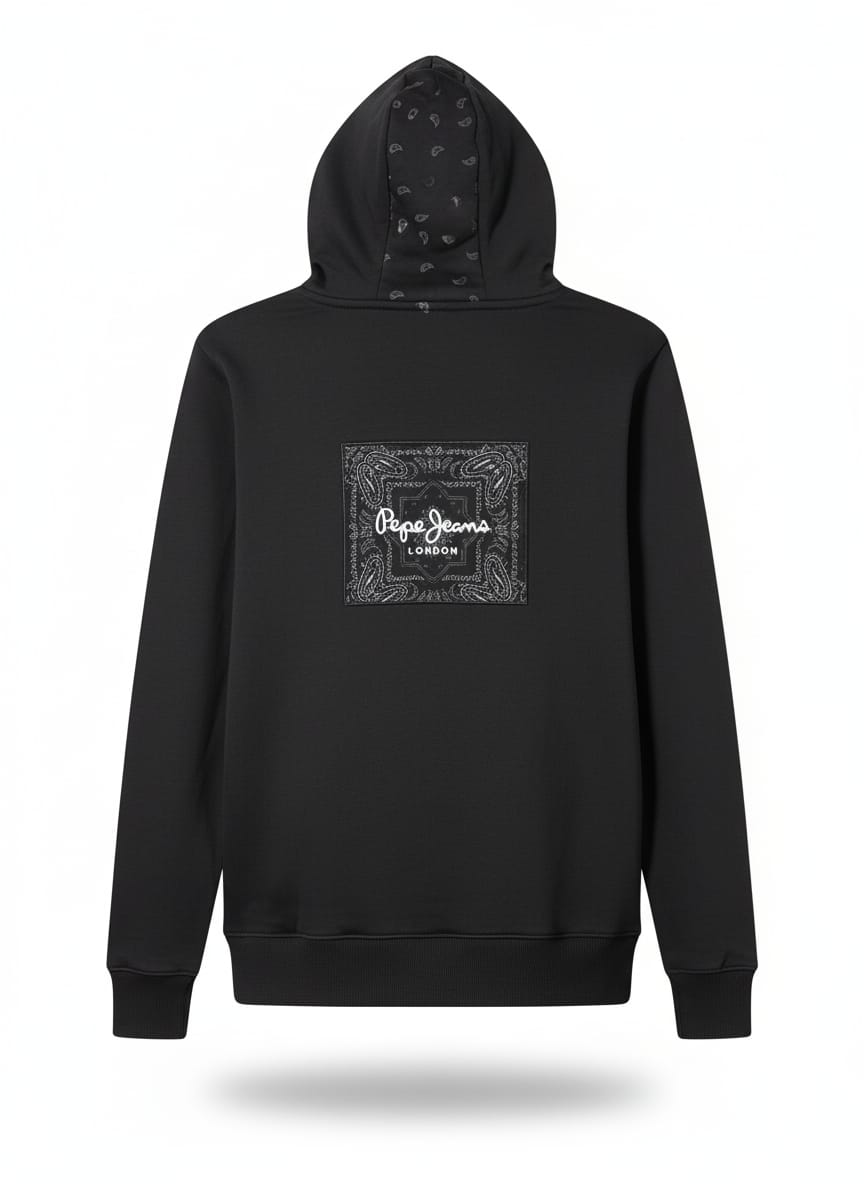 קפוצ'ון עם כיס -  שחור