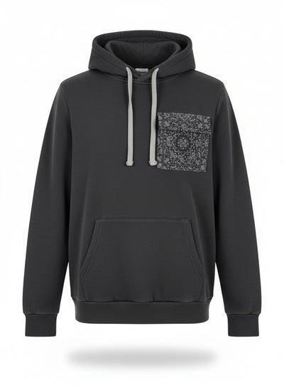 קפוצ'ון עם כיס -  שחור