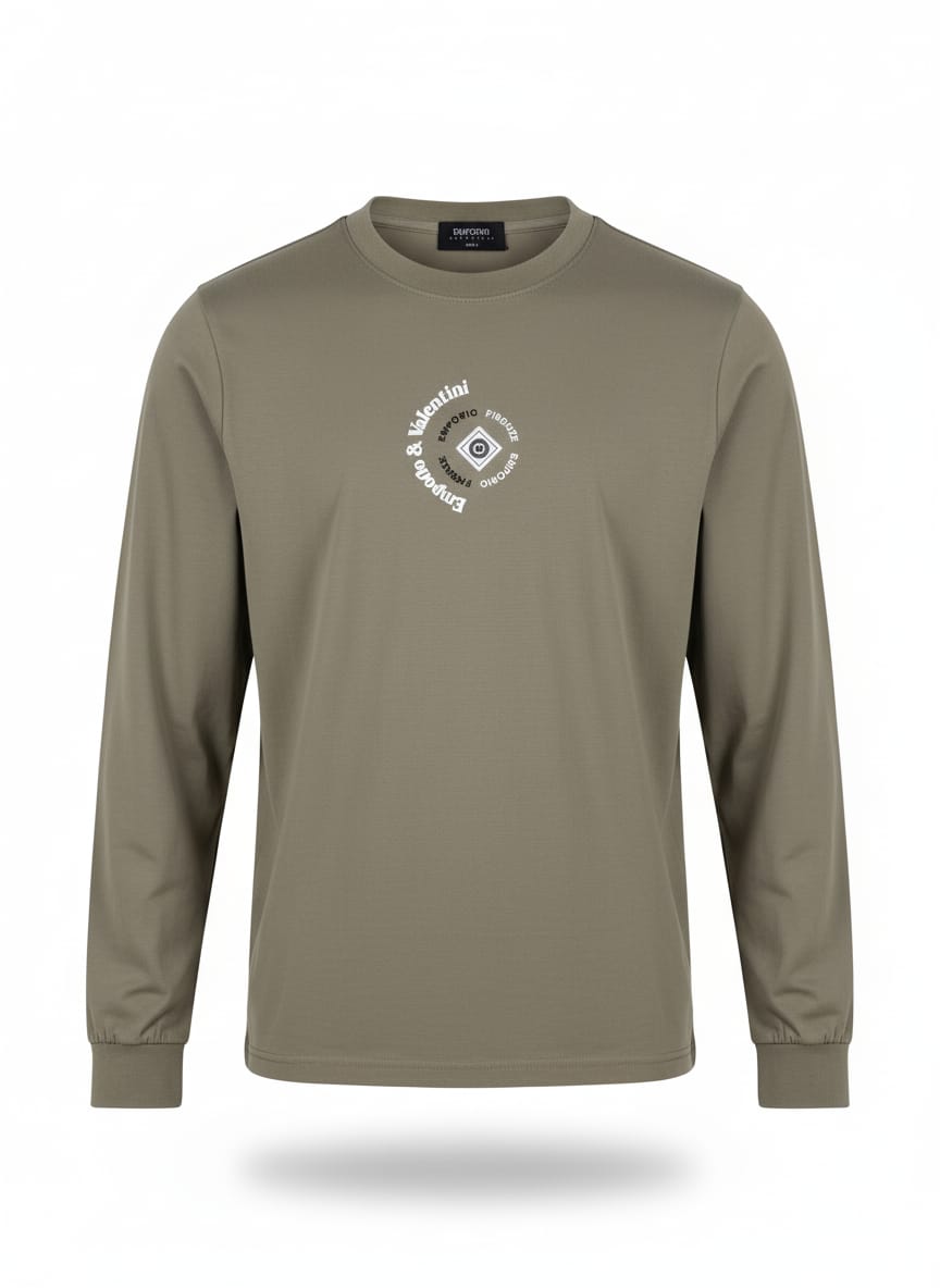 טישרט שרוול ארוך בגזרת SLIM - ירוק