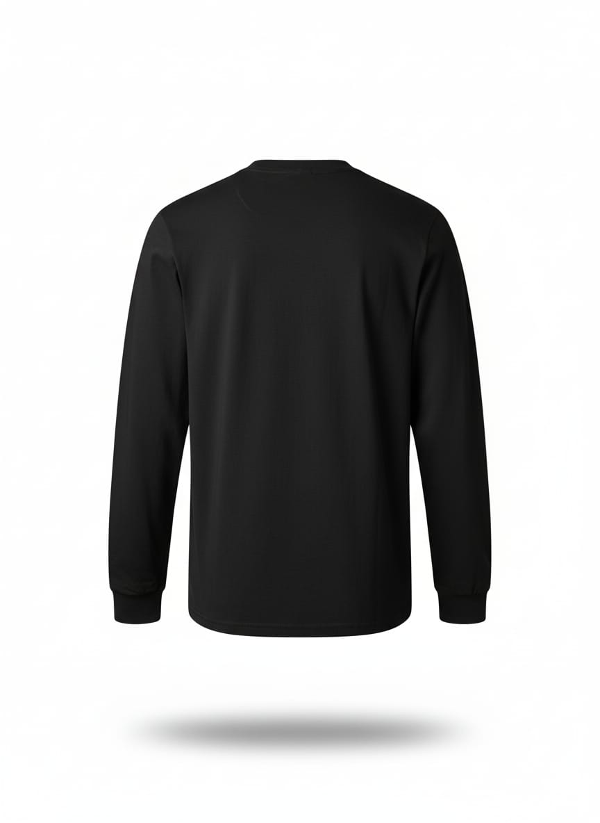 טישרט שרוול ארוך בגזרת SLIM - שחור