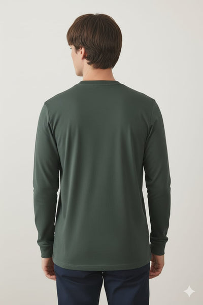 טישרט שרוול ארוך בגזרת SLIM - ירוק