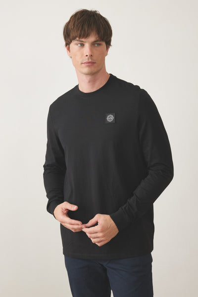 טישרט שרוול ארוך בגזרת SLIM - נייבי