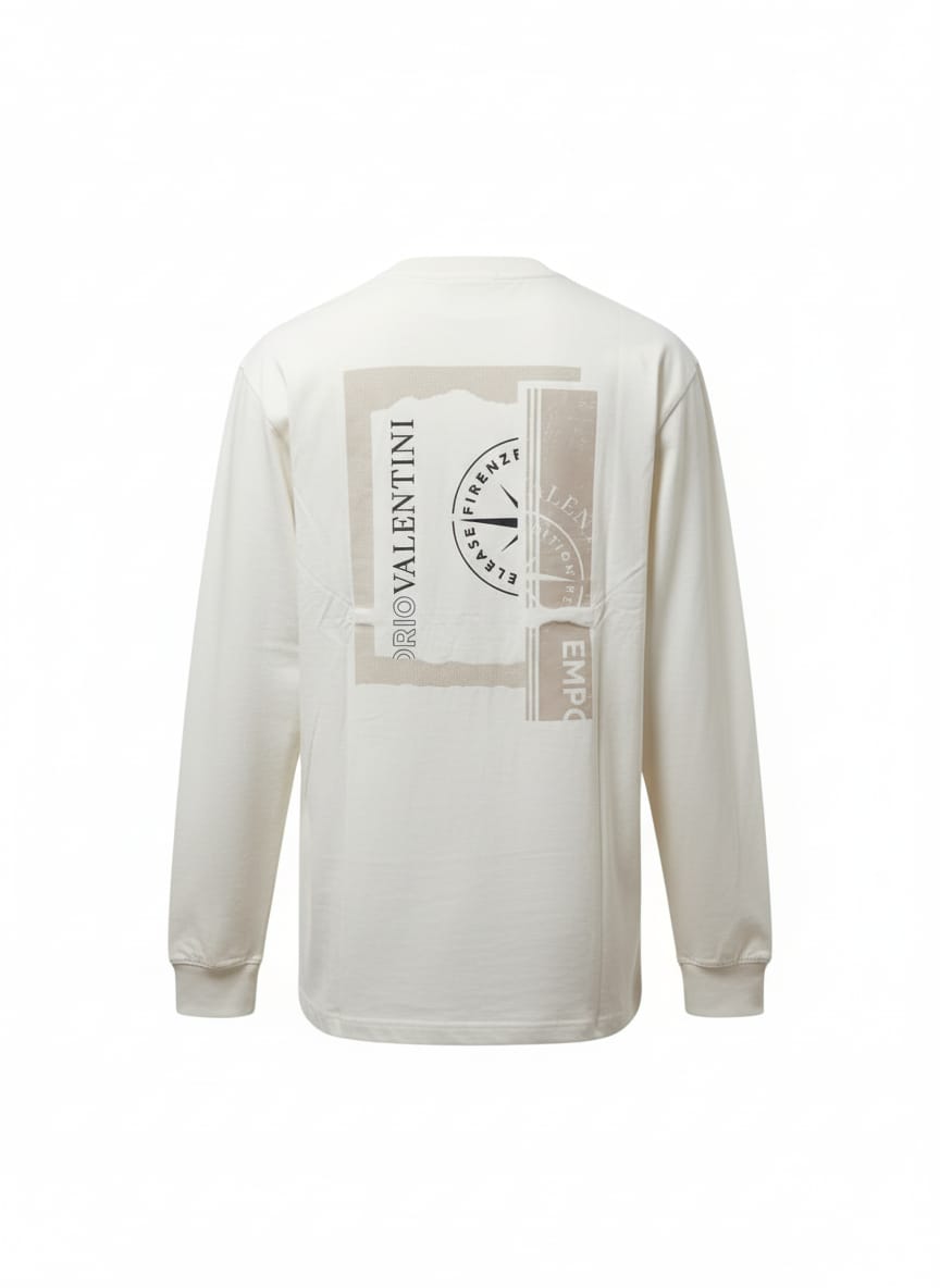 טישרט שרוול ארוך בגזרת SLIM - בז'