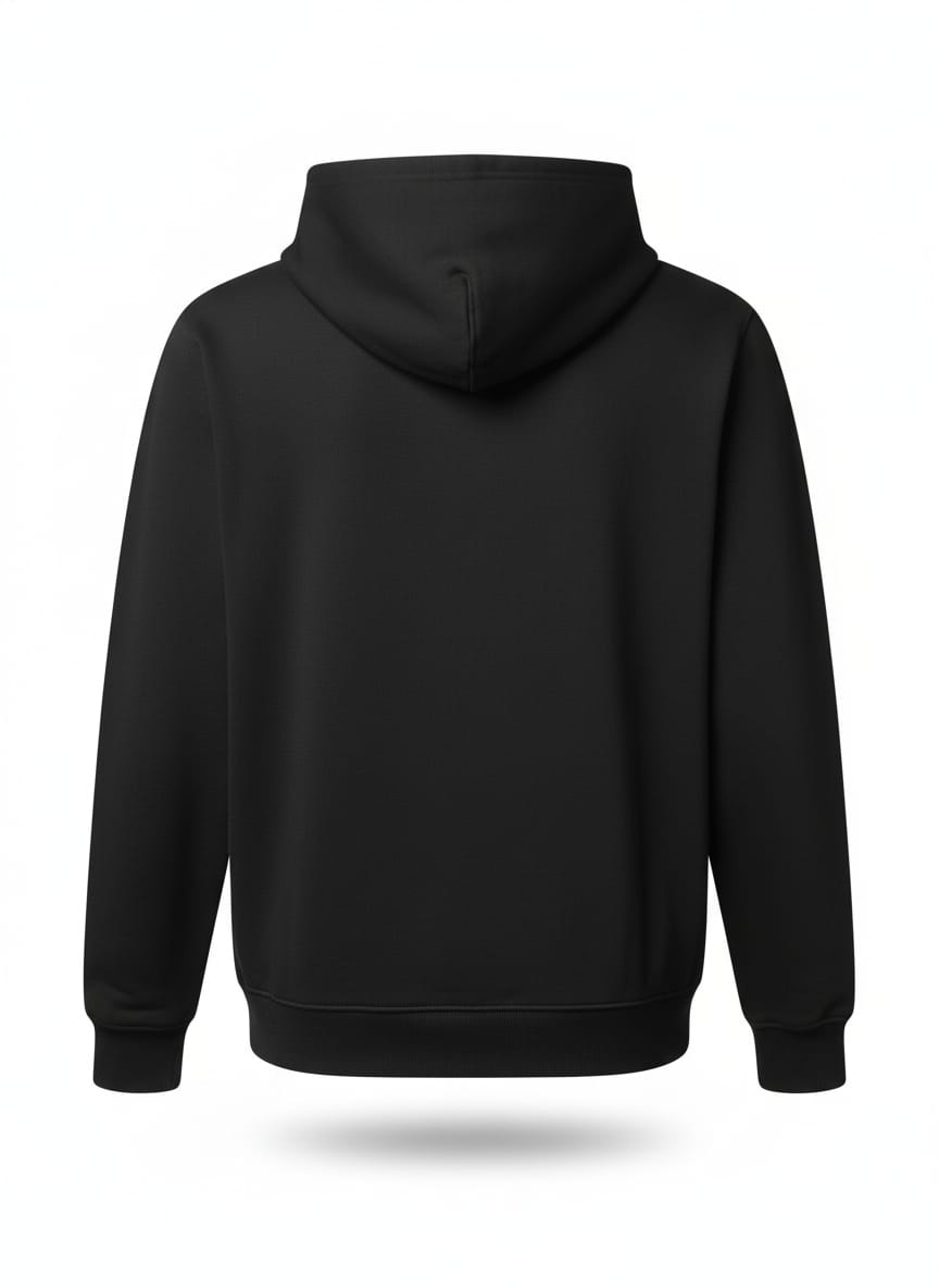 קפוצ'ון עם כיס והדפס  -  שחור'