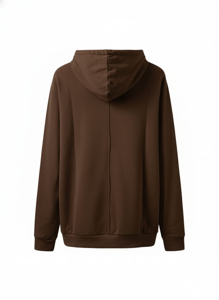 קפוצ'ון ריפס עם כיס  - חום