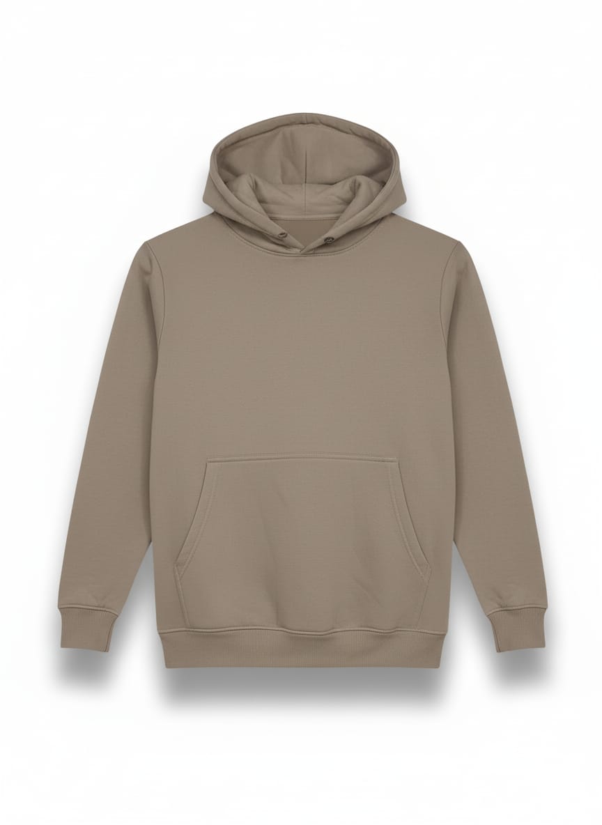 קפוצ'ון עם כיס ורקמה בגב - בז'