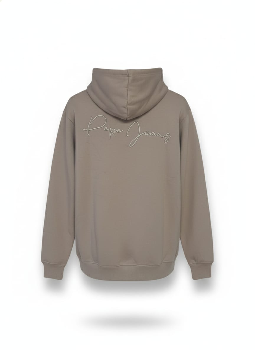 קפוצ'ון עם כיס ורקמה בגב - בז'