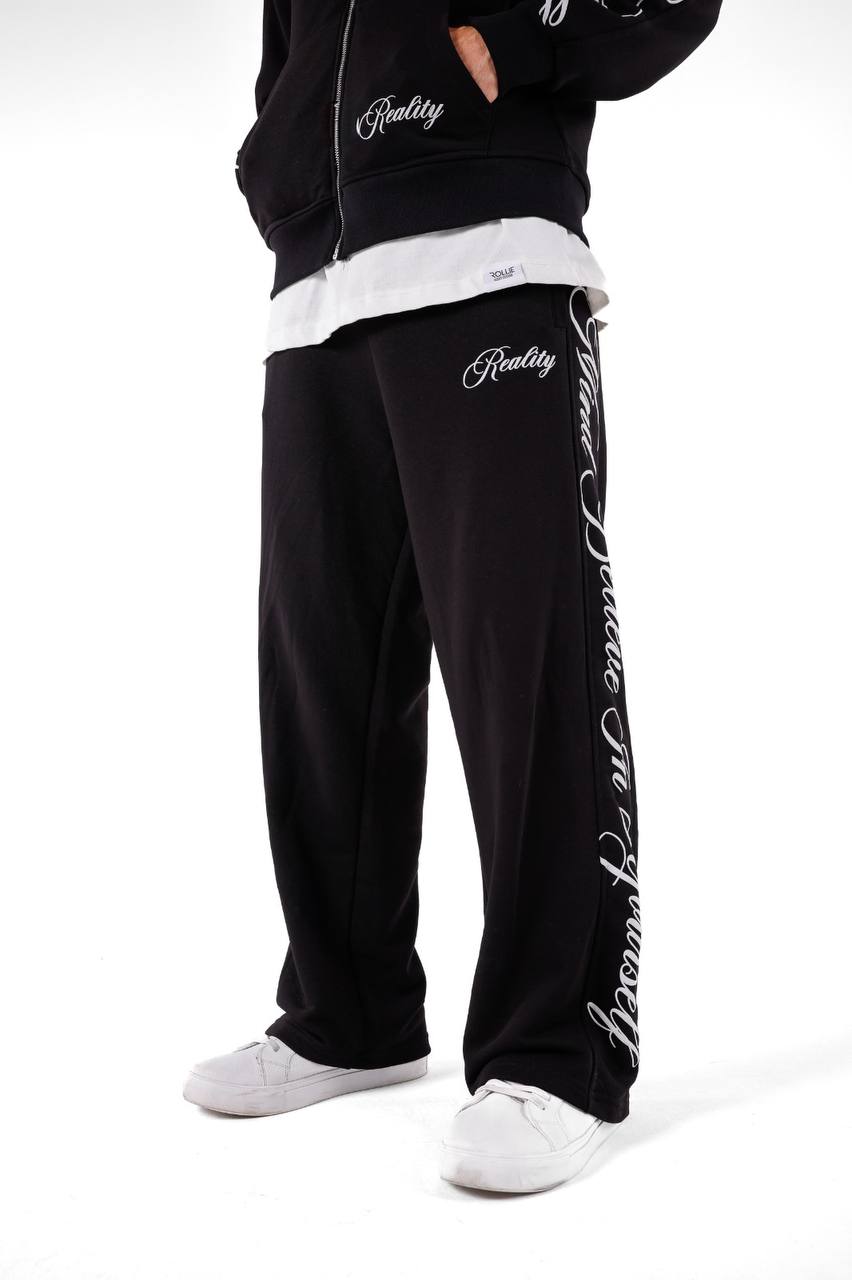 חליפת טרנינג חולצה ומכנס - שחור