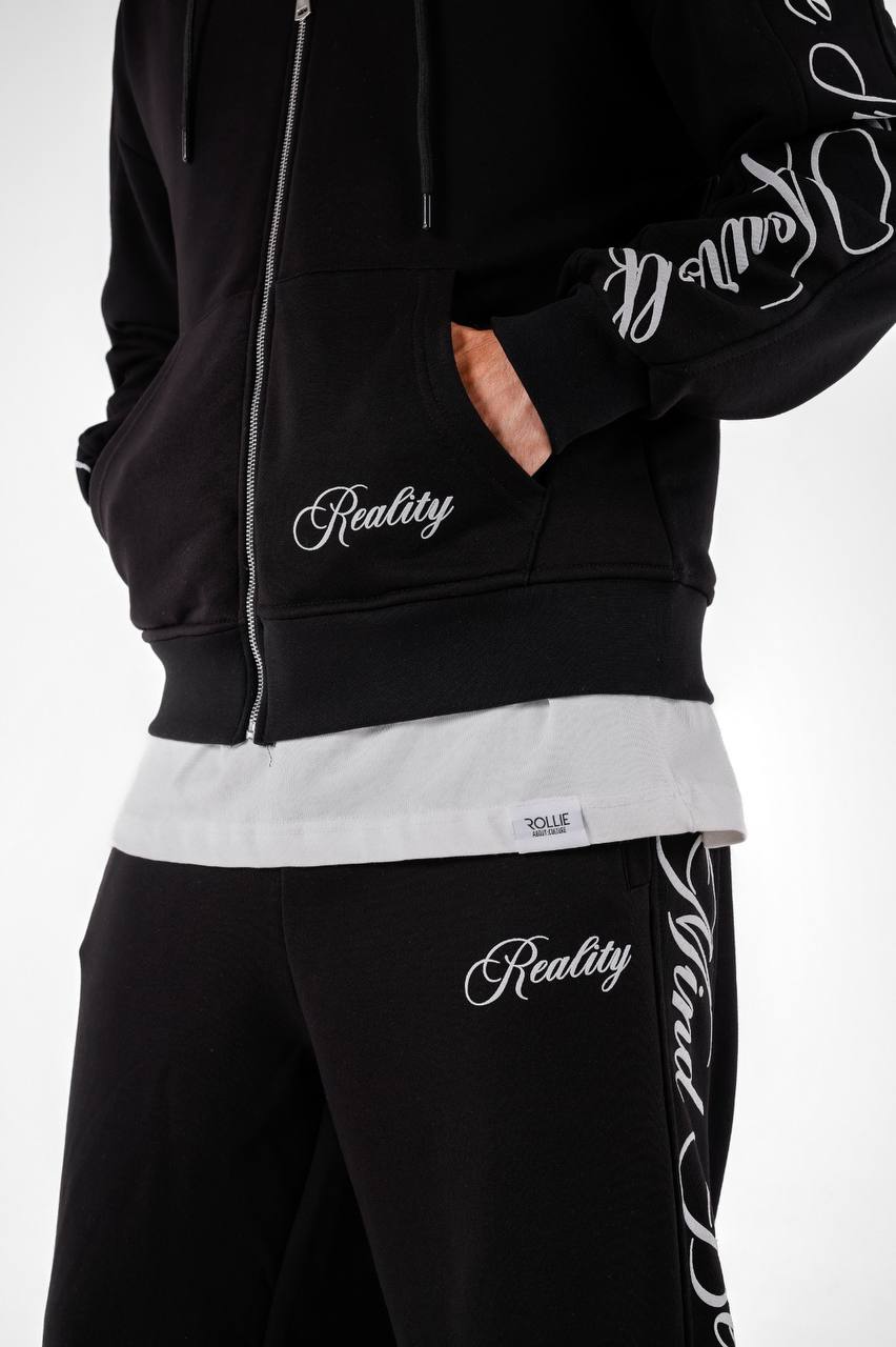 חליפת טרנינג חולצה ומכנס - שחור