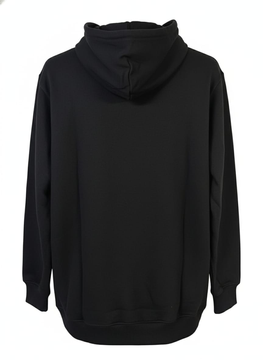 קפוצ'ון עם כיס ולוגו בחזית -  שחור