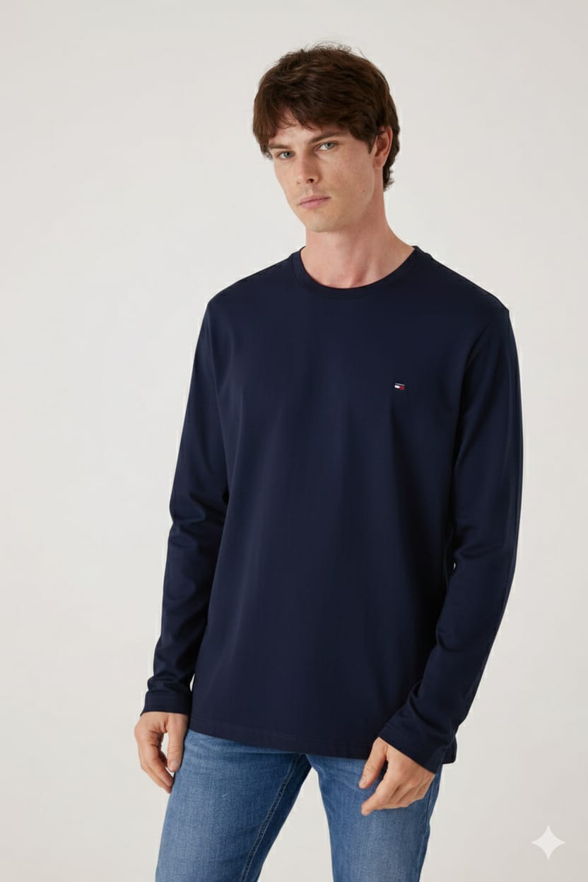 טישרט שרוול ארוך בצבע נייבי