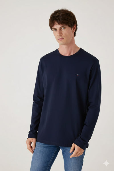 טישרט שרוול ארוך בצבע נייבי