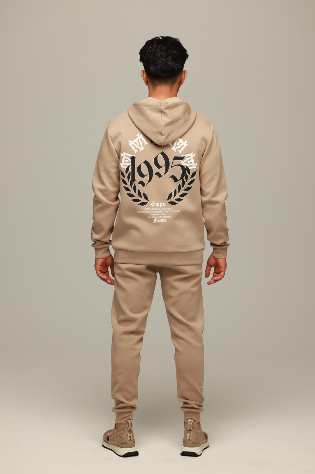 חליפת טרנינג קפוצ'ון ומכנס - בז'