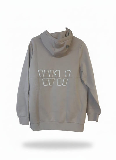 קפוצ'ון עם כיס וריקמה בגב -  בז'