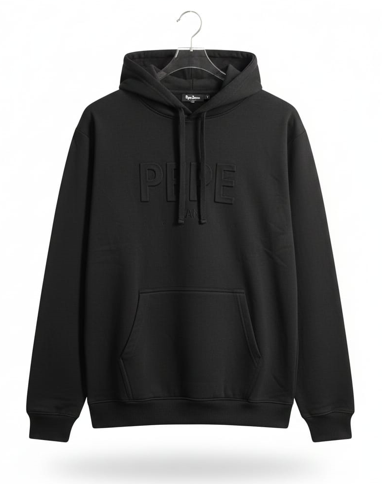 קפוצ'ון עם כיס - שחור